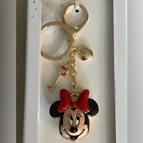 Disney Minnie Mouse Keychain/Bag Charm - Crystal Embellished Bow and Minnie Ears - Picture 3 of 4